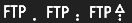 White FTP icon with a moving arrow