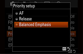Priority setup Balanced Emphasis