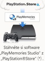 Stáhněte si software „PlayMemories Studio“ z „PlayStation®Store“ （*）.