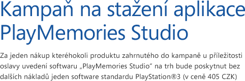 Kampaň na stažení aplikace PlayMemories Studio