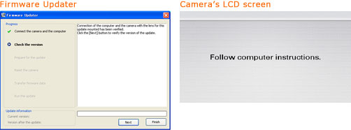 Firmware Updater / Camera's LCD screen
