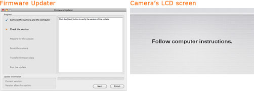 Firmware Updater / Camera's  LCD screen