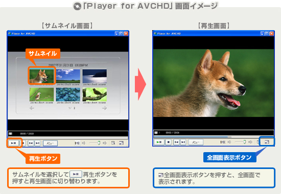 �uPlayer for AVCHD�v��ʃC���[�W