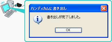 �����o��������ʂ��\�����ꂽ��A[OK]���N���b�N���܂�