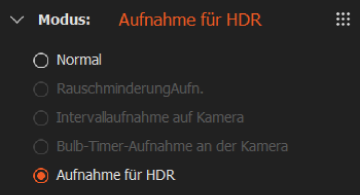 Bedienfeld für Modus