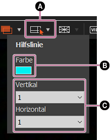 Schaltflächen für Hilfslinien