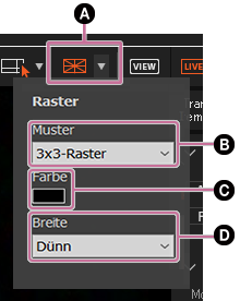 Schaltflächen für das Raster