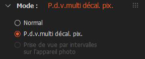 Panneau de mode