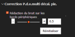 Palette de Correction Prise de vue multiple à décalage de pixels