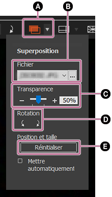 boutons de superposition