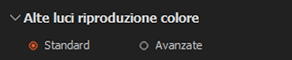 Riduzione della distorsione colore delle aree molto luminose