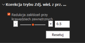 Paleta Korekcja trybu Zdjęcia wielokrotne z przesunięciem piksela