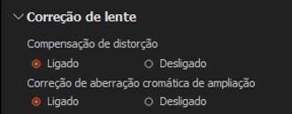 Correção da lente