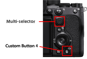 Center button of the multi-selector,Custom Button 4