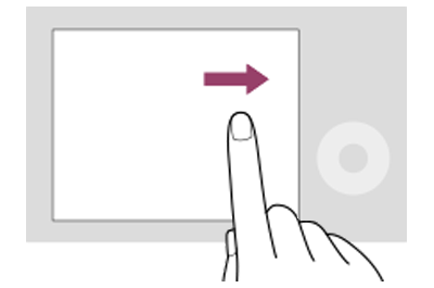 Illustration of swiping to the right on the right side of the screen