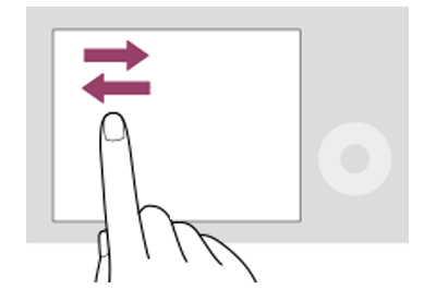 Illustration of swiping on the left side of the screen