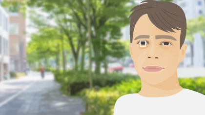 瞳に白い認識枠が表示されている状態のイラスト