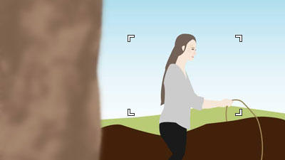 Illustration of appearance when a subject is in focus