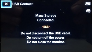 Mass Storage Connected.