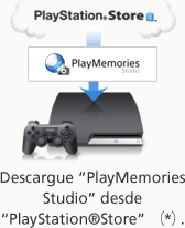  Descargue "PlayMemories Studio" desde "PlayStation®Store" (*).